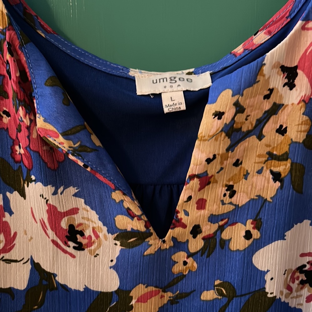 Beautiful Umgee top with cap sleeves. Lined. - Picture 2 of 6